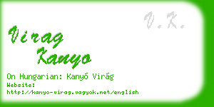 virag kanyo business card