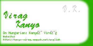 virag kanyo business card